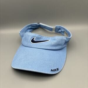 Vintage Nike Golf Hat Visor Light Blue White Tennis Pickleball Gym Sun Fishing